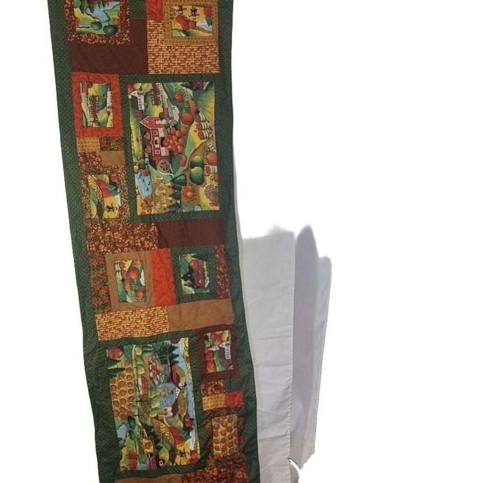 Country Fall Harvest Patchwork Table Runner or Wall Hanging Quilt